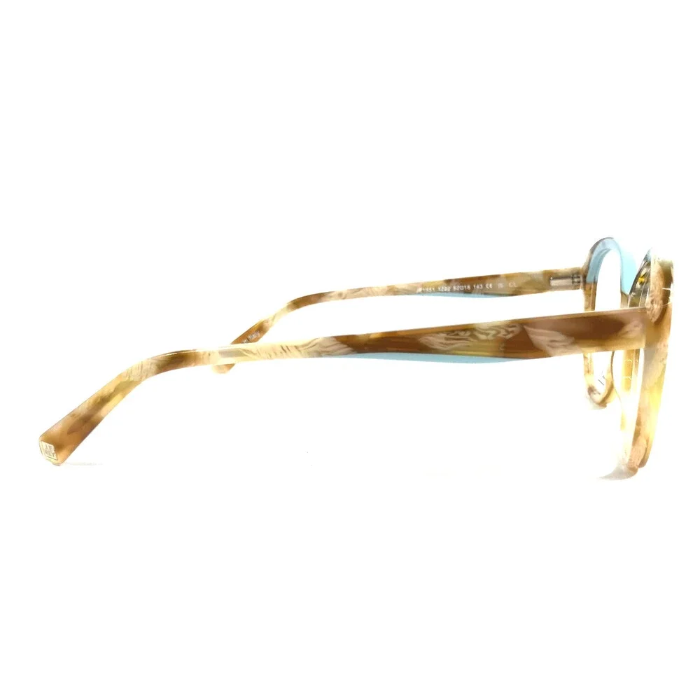J.F. Rey Eyeglasses Frames JF1551 1222 Brown Horn Blue Asymmetrical 52-18-143
